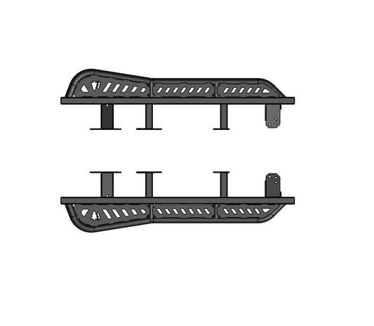 LAND CRUISER ALUMINUM SLIDERS WITH REAR KICK OUT